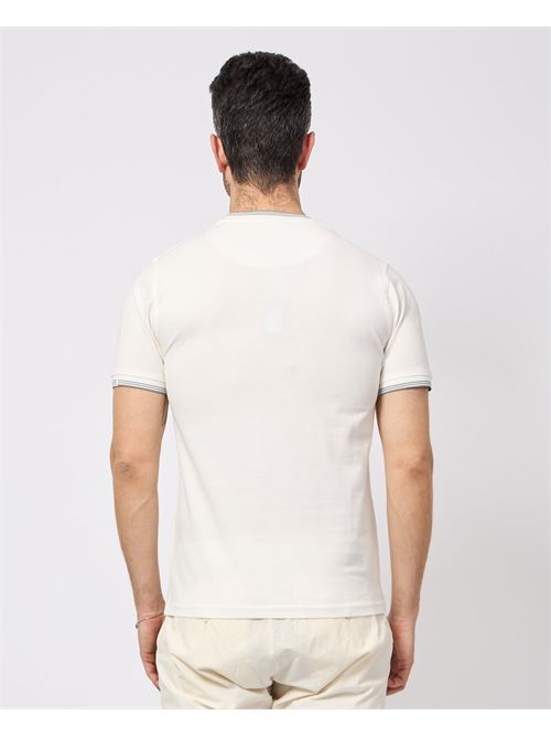 T-shirt girocollo Yes Zee in cotone con righino a contrasto YES ZEE | T776-TS000107